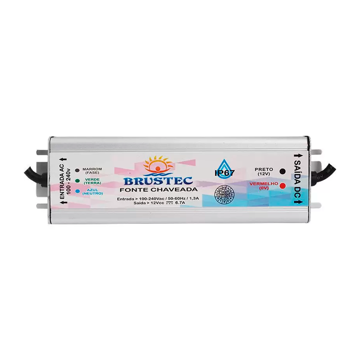 BRUSTEC - FONTE PARA LED 6A 12V BLINDADA 72W
